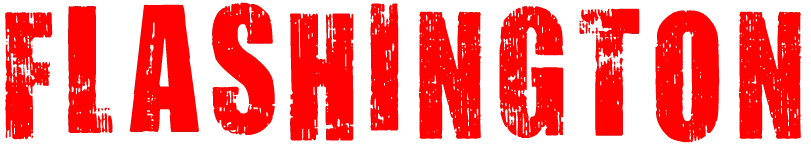 Flashington white logo
